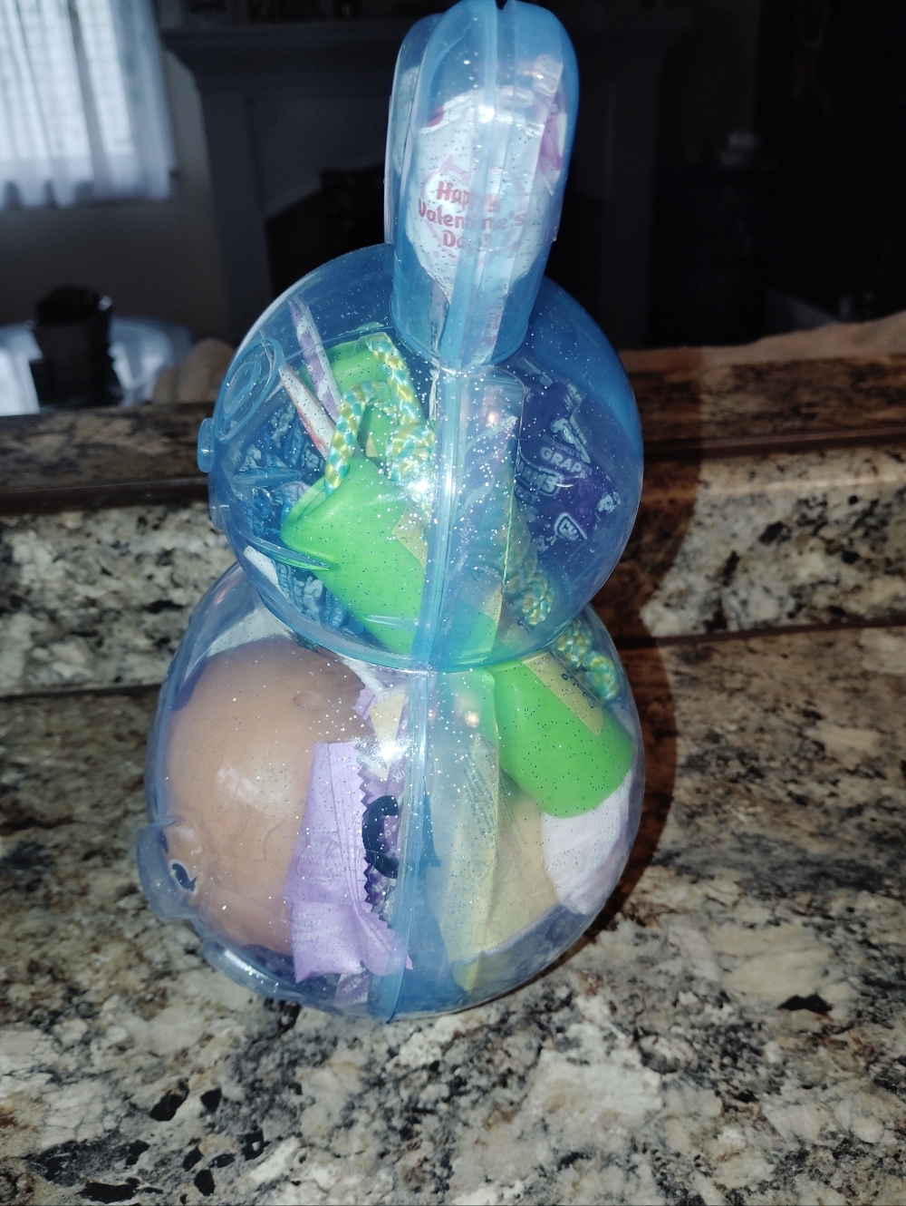 Blue Glitter Bunny Candy & Toy Gift Container Girls Fun Activity Gift - Picture 4 of 5